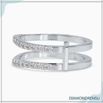 Lab grown diamond wedding band with handmade band in white gold
