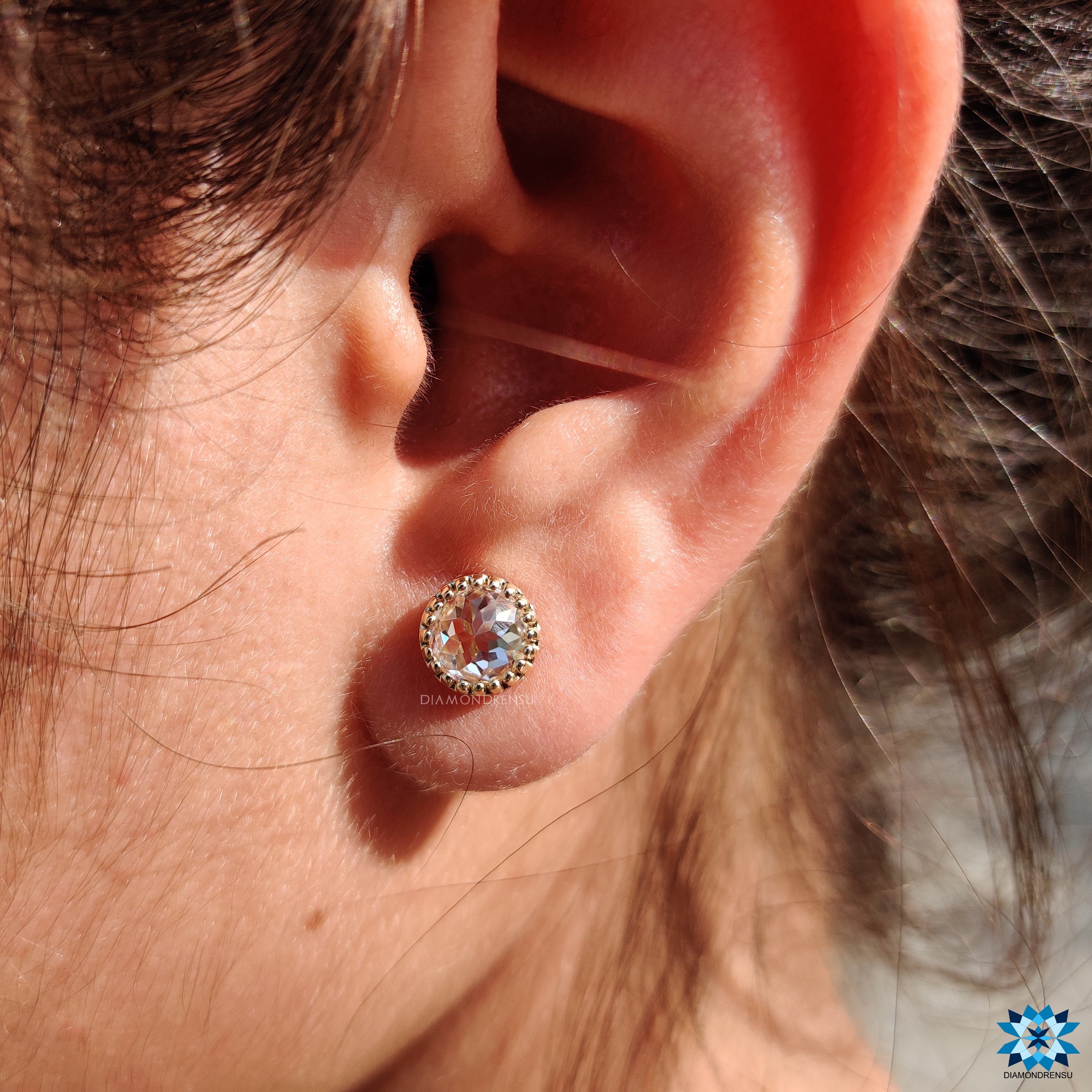 moissanite earrings screw back - diamondrensu