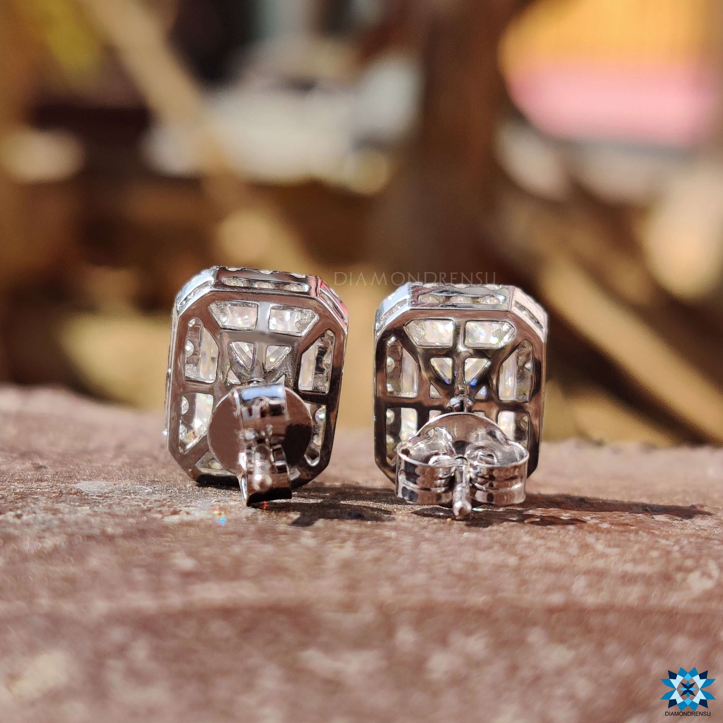 white gold wedding earrings - diamondrensu