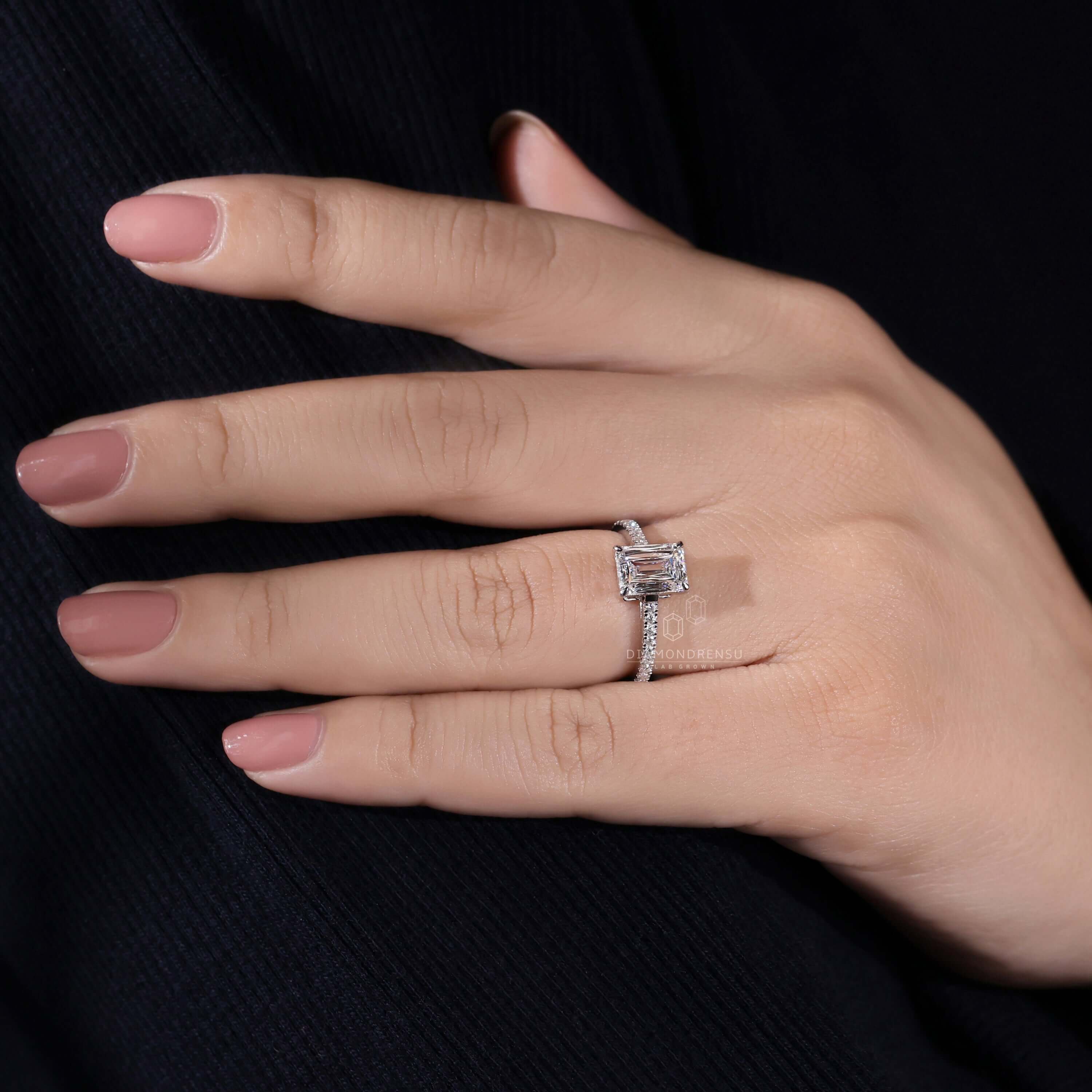 criss cut engagement ring