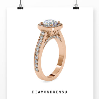 Classic prong setting ring with a dazzling lab grown diamond engagement ring.
