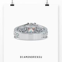 Filigree engagement ring with nature-inspired elements and lab grown diamond.
