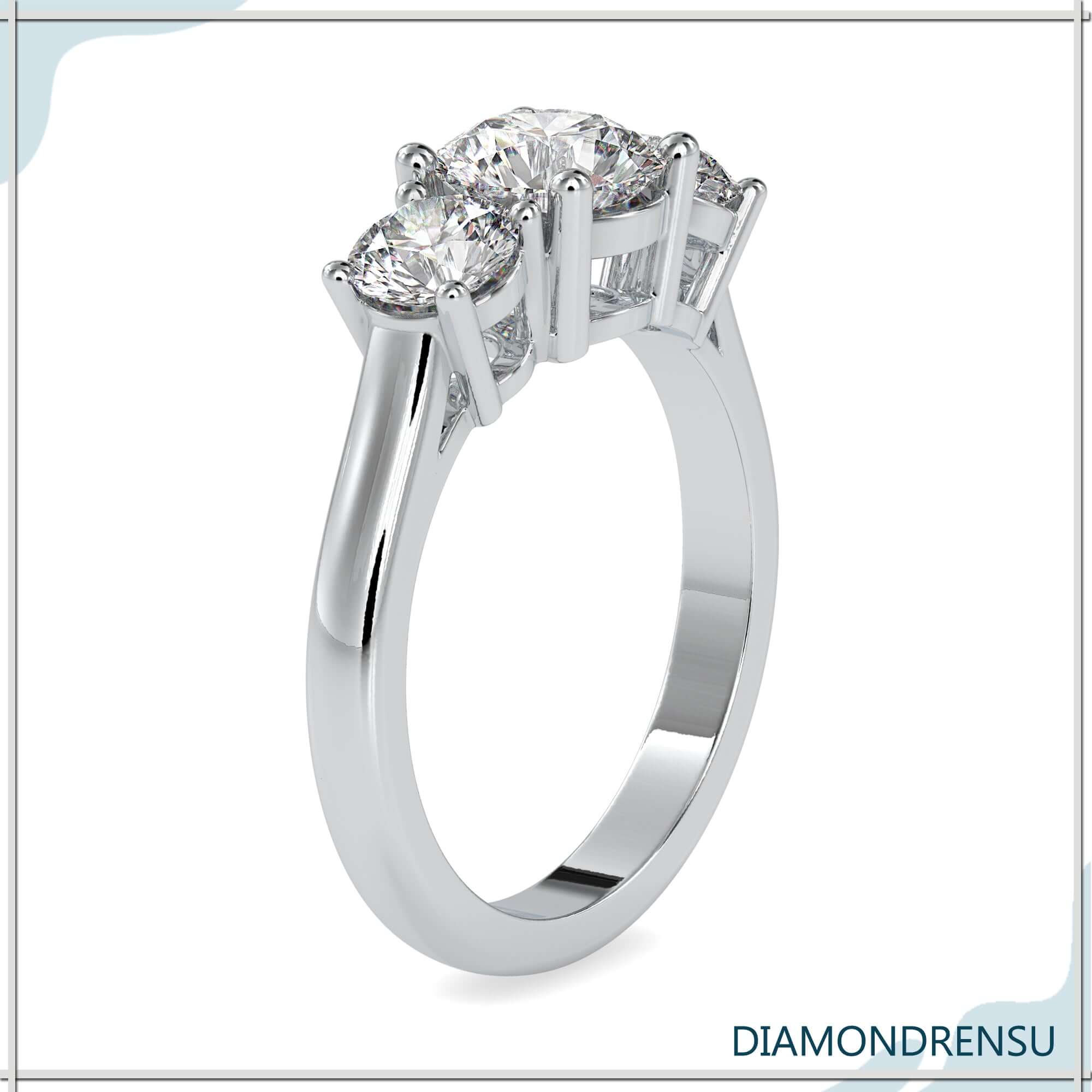 three stones engagement rings - diamondrensu