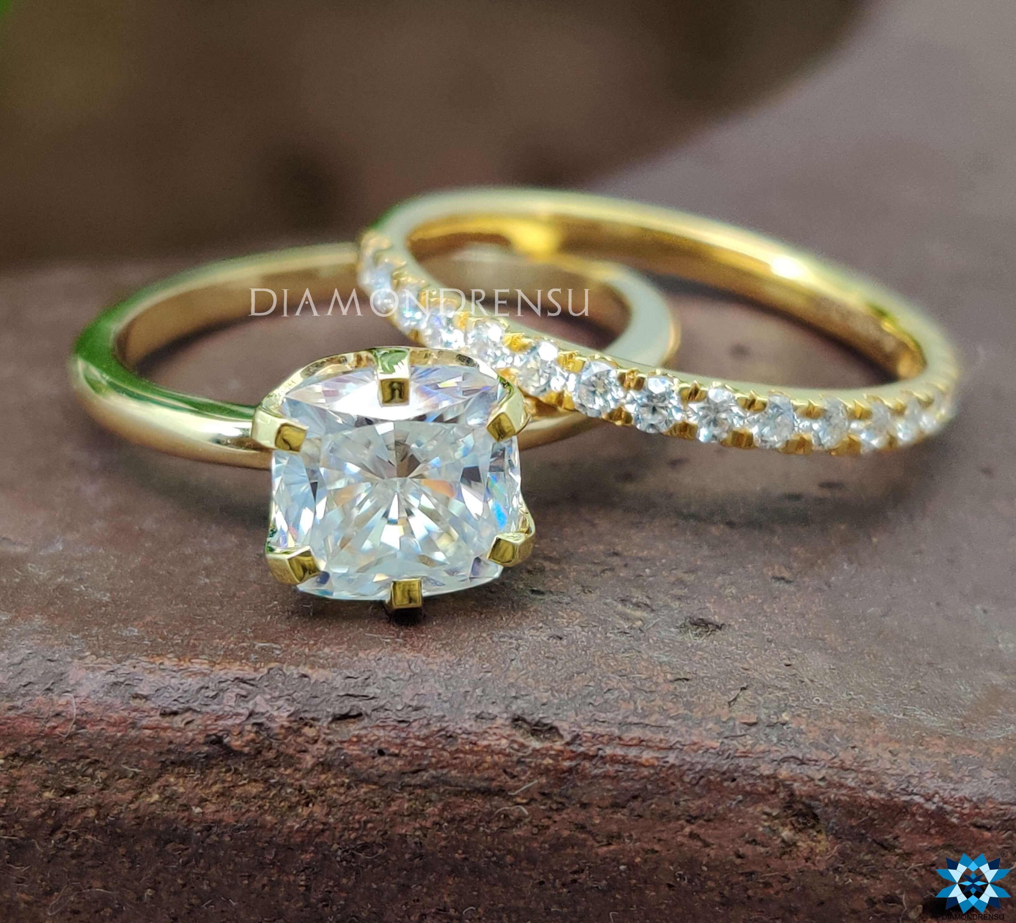 moissanite wedding ring set - diamondrensu