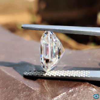11.85 carat moissanite stone asscher cut.
