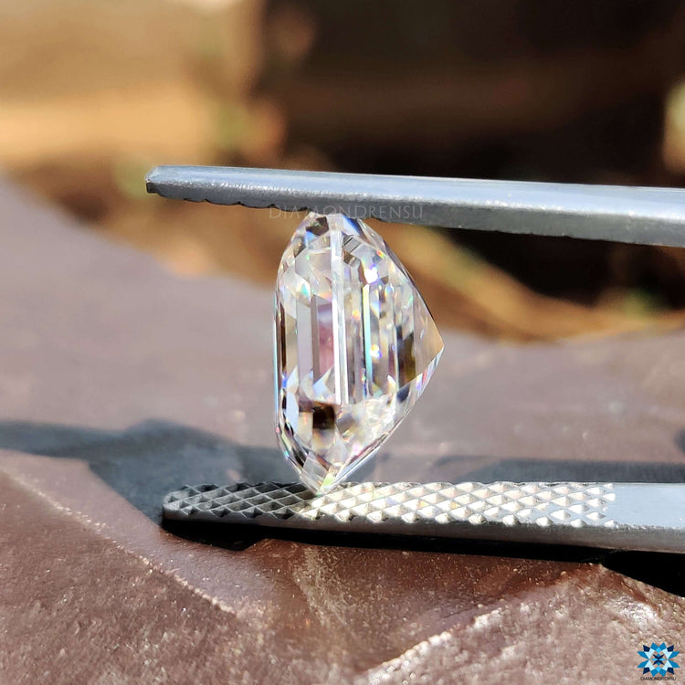 11.85 carat moissanite stone asscher cut.
