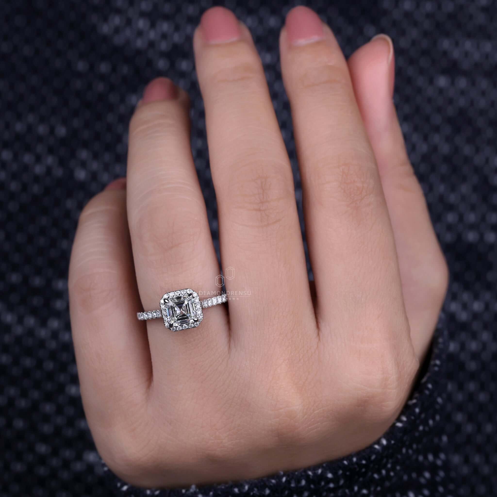 1 carat asscher cut diamond Clearance