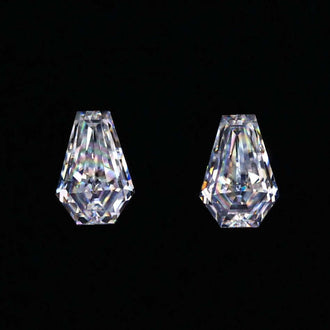 Pair of coffin cut moissanite stones with total carat weight from 0.50 to 4.0.
