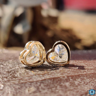 3.92 TCW Double Heart Cut Moissanite Bezel Set Wedding Pendant