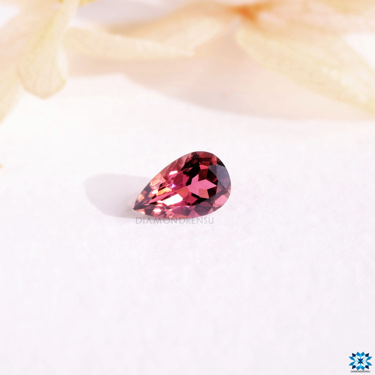 October birth gemstone pink pear cut gemstone.

