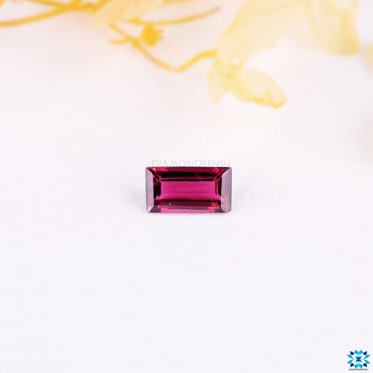 Pink tourmaline gemstone 1.24 carat emerald cut.

