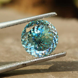 Portuguese cut moissanite shown as a loose stone from Diamondresnu.
