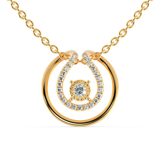 This round pendant offers a classic, timeless design.
