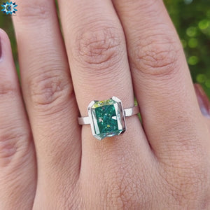 Radiant cut engagement ring showcasing timeless beauty.
