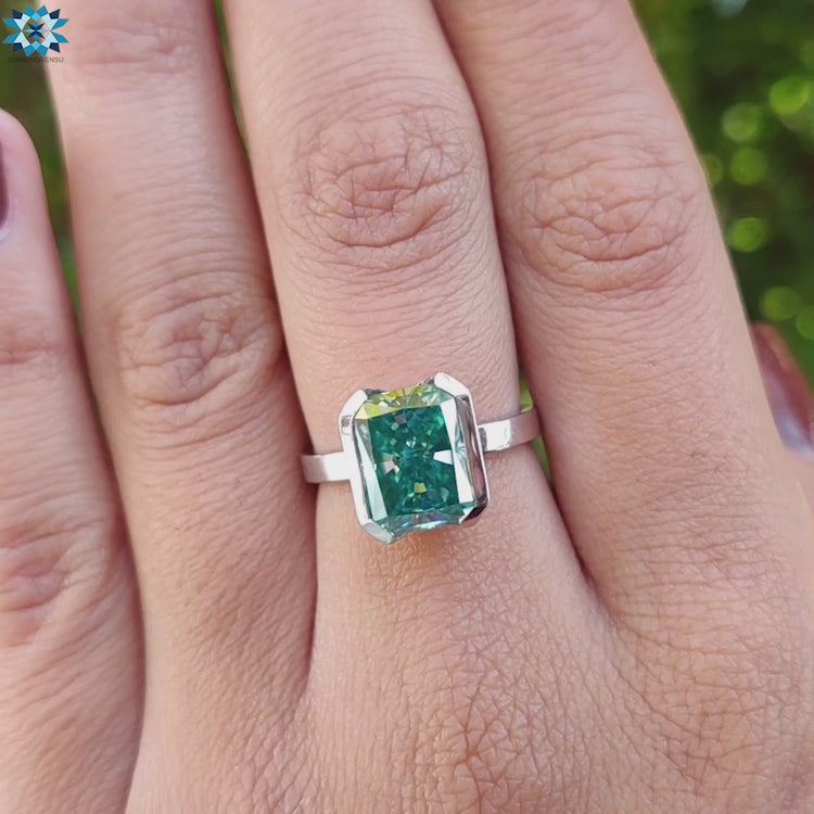 Radiant cut engagement ring showcasing timeless beauty.
