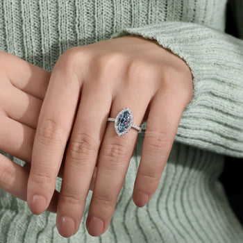 marquise cut lab grown diamond ring