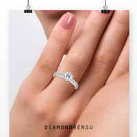 2 carat round diamond ring with a pave band for extra sparkle