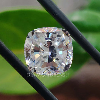 Cushion Cut Moissanite listed as 3.67 carat moissanite loose stone.
