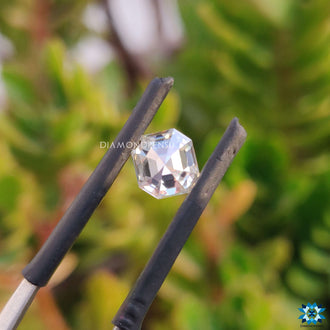 0.81 carat moissanite sold as asscher cut moissanite and loose moissanite.
