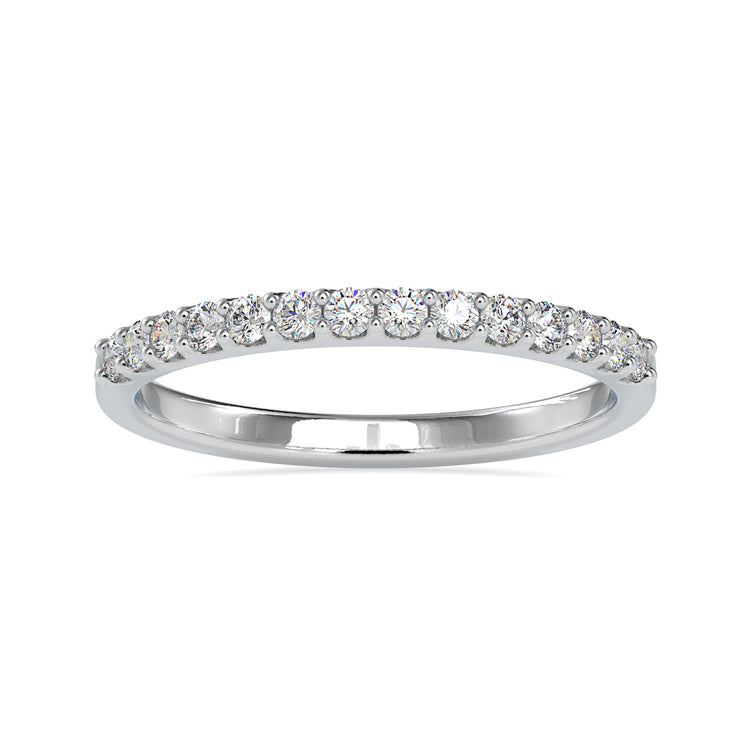IGI certified diamond half eternity ring with a shared prong setting.
