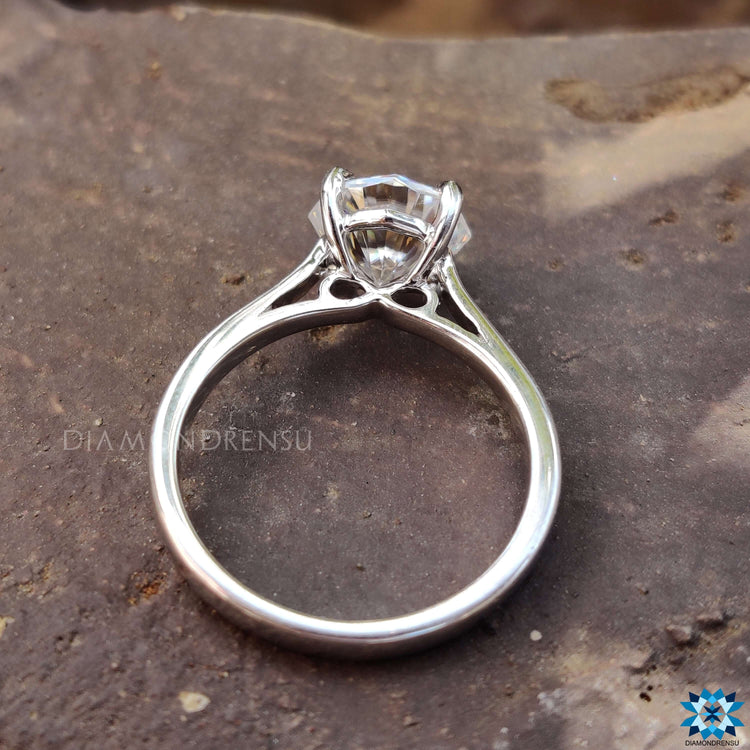 Moissanite engagement ring featuring eco-friendly and dazzling brilliance.
