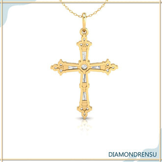 Round pendant with diamonds in a bar setting, featuring Lab Grown Diamond and handmade jewelry craftsmanship.