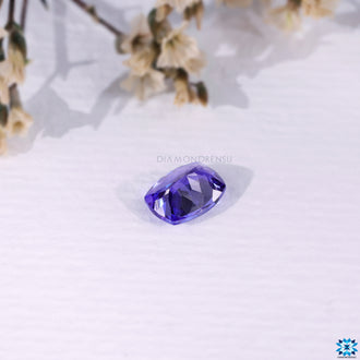 December gem stone in cushion cut tanzanite from natural tanzanite gems, ideal as a birthstone for December.
