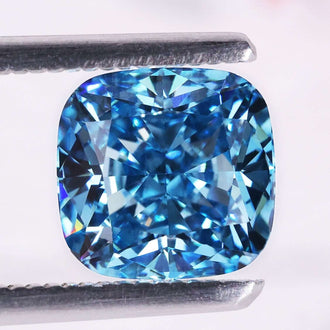 Cushion blue diamond in 2.7 carat size with rare fancy blue color.
