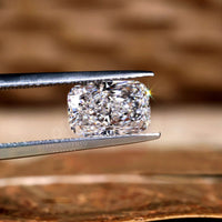Buy loose diamond in a 2 carat elongated cushion lab grown shape for custom jewelry.

