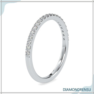 Half eternity wedding band with lab grown diamond, IGI certified
