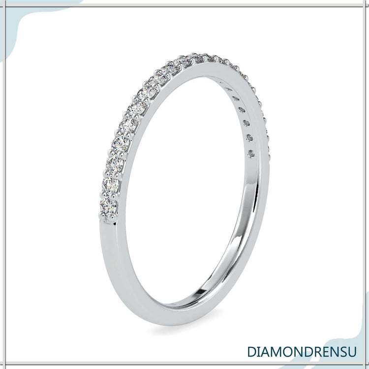 Half eternity wedding band with lab grown diamond, IGI certified
