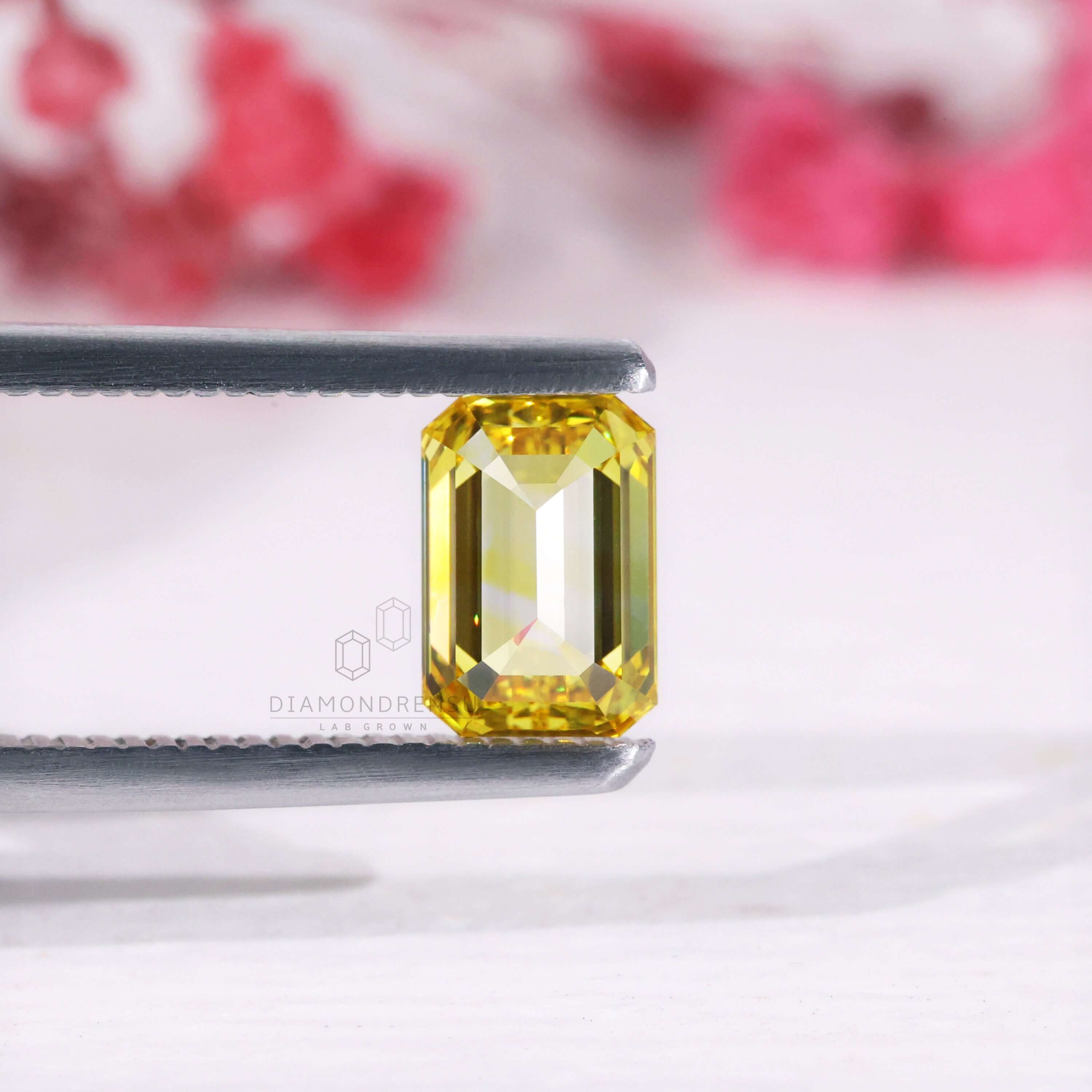 emerald cut yellow diamond