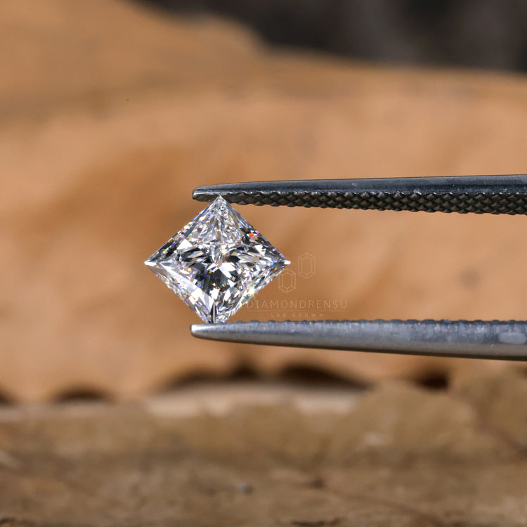 Princess diamond cut lab grown diamond certified.
