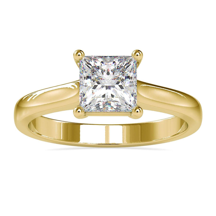 2 ct princess cut diamond ring with a solitaire setting and a Lab Grown Diamond.
