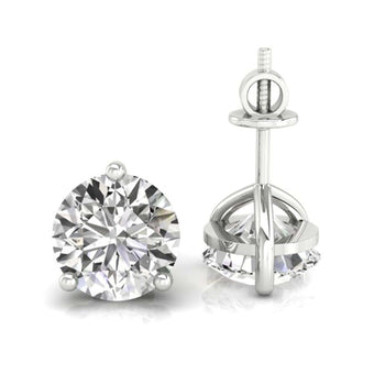 Elegant martini earrings with a classic 3 prong diamond setting, perfect for daily wear.
