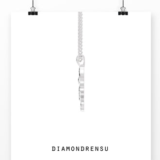 The angel pendant diamond shines with brilliant clarity.
