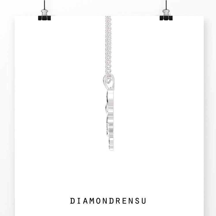 The angel pendant diamond shines with brilliant clarity.
