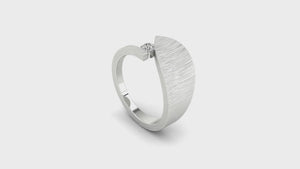 White gold diamond wedding band for men with elegant details.