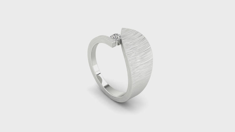 White gold diamond wedding band for men with elegant details.