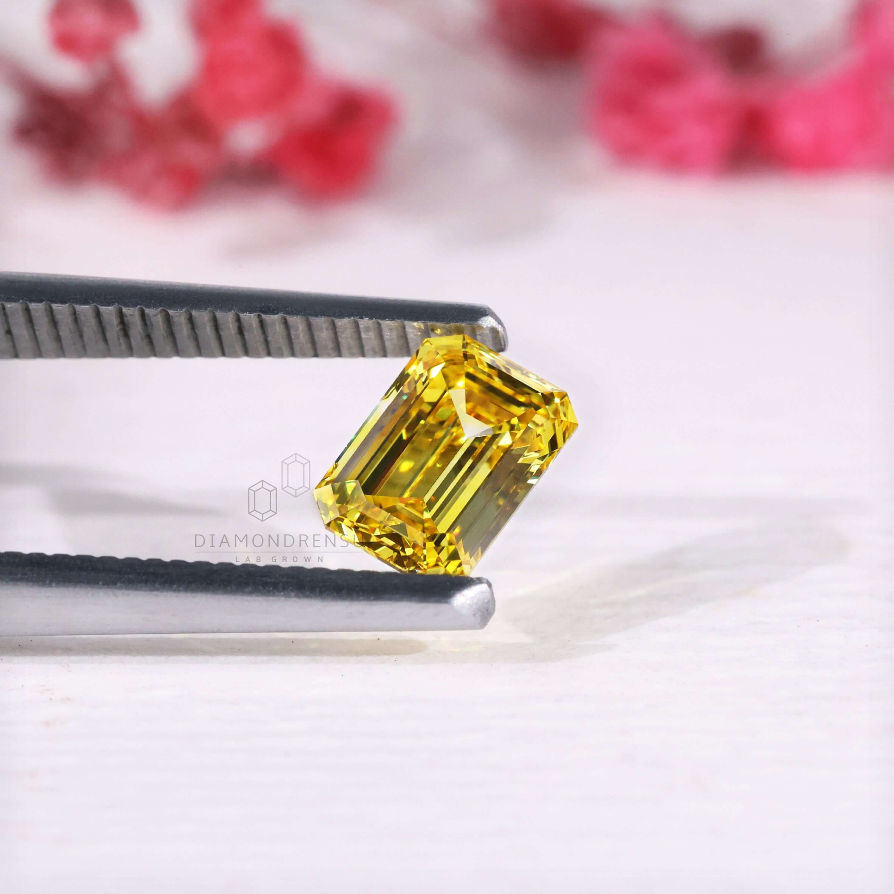 emerald cut lab grown diamond ring