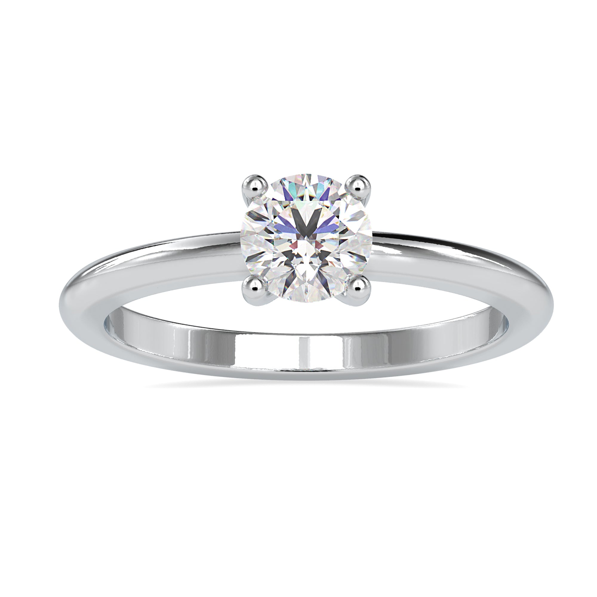 Elegant 1 carat diamond solitaire ring with a classic 4 prong setting.