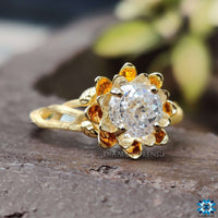 Gold floral ring handcrafted with stunning craftsmanship and charm.
