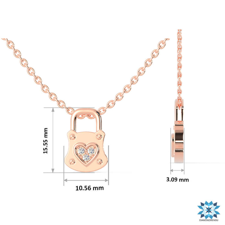 The love lock pendant symbolizes love and commitment.
