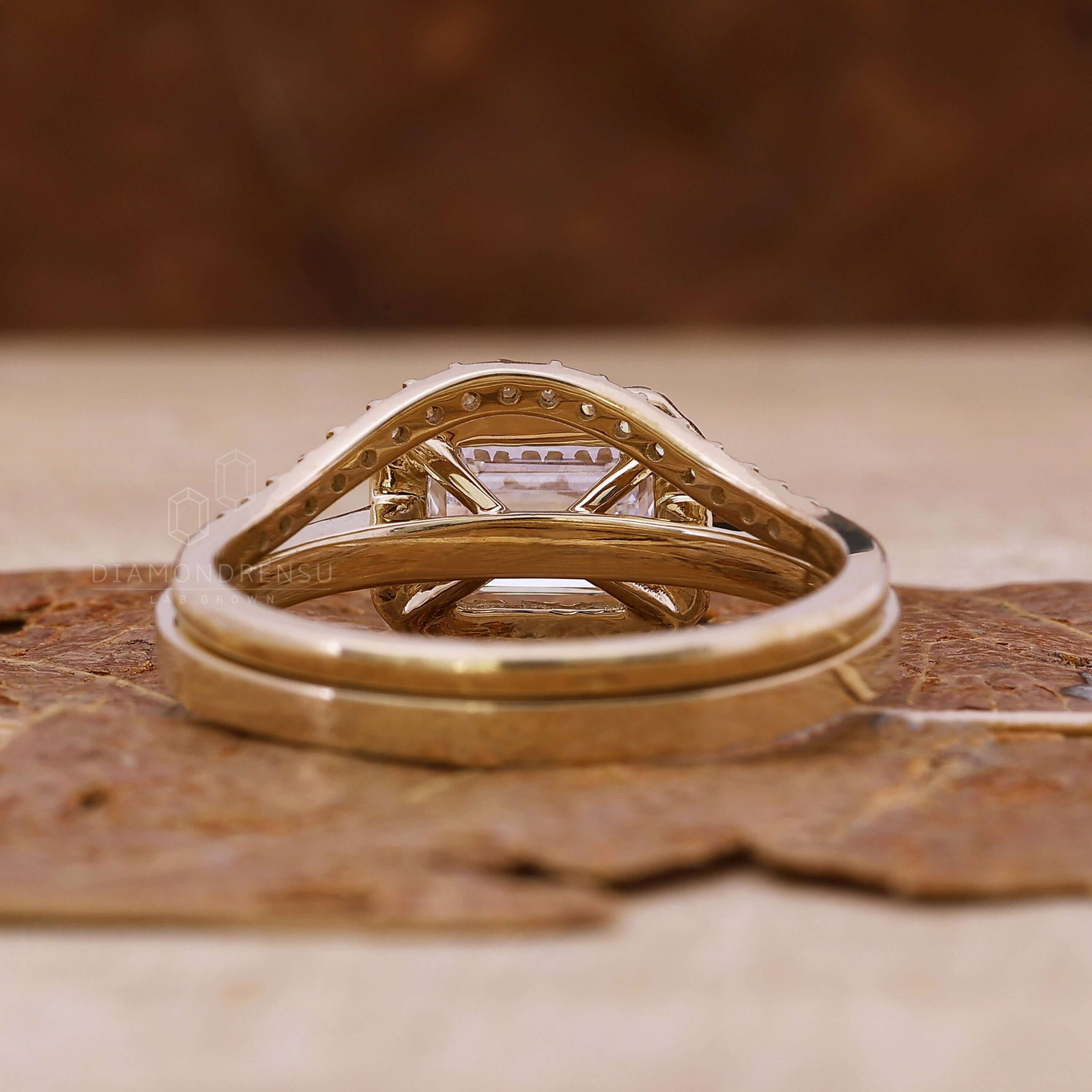 lab created diamond wedding set