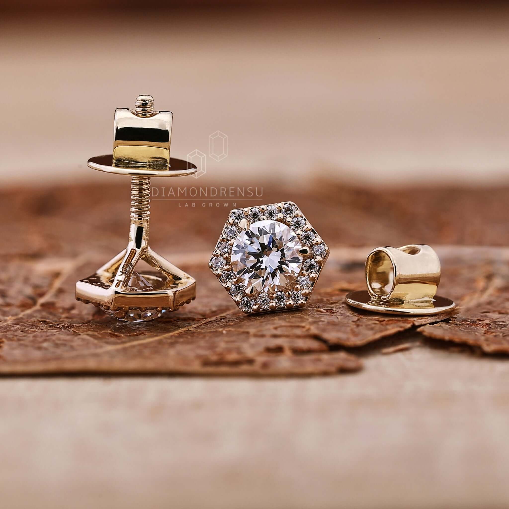 lab grown diamond wedding earrings