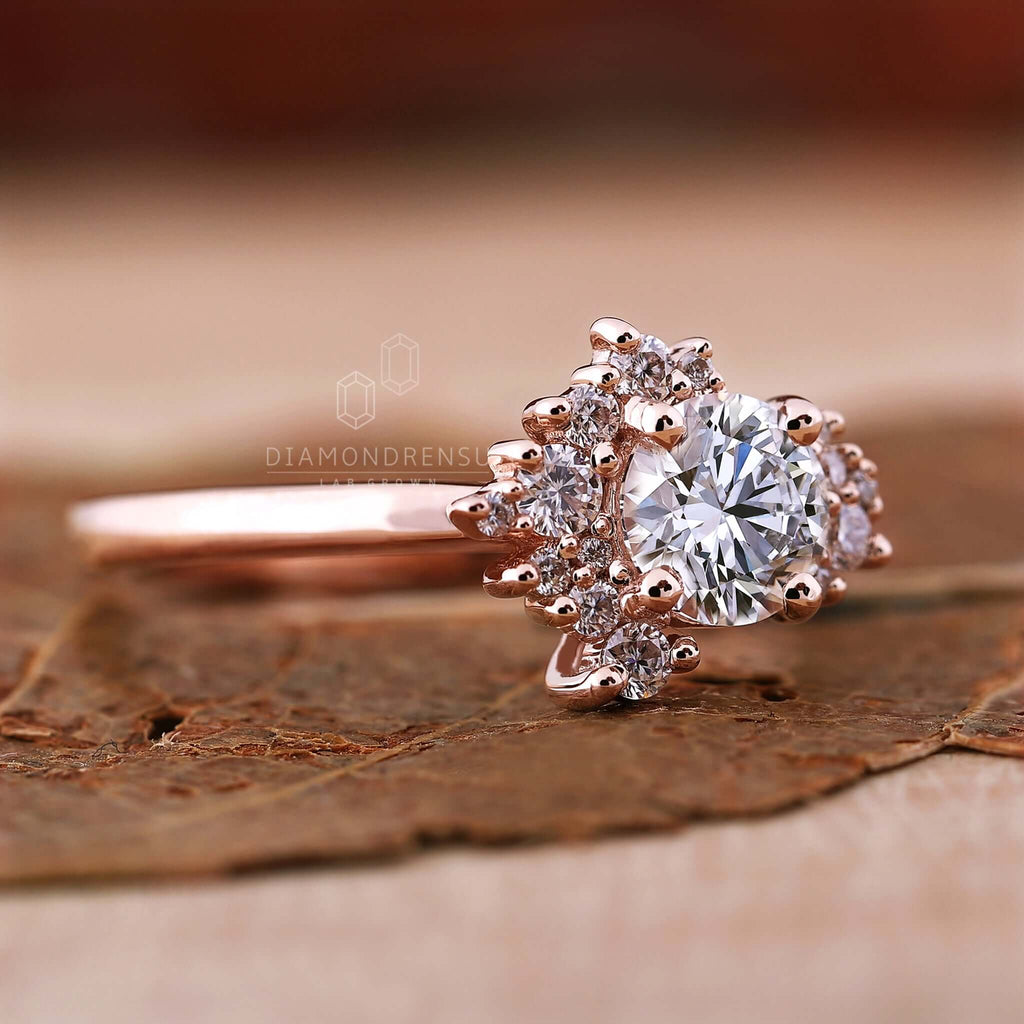 round lab grown diamond engagement ring