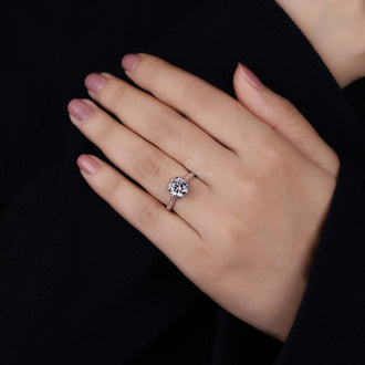 IGI certified round diamond engagement ring.
