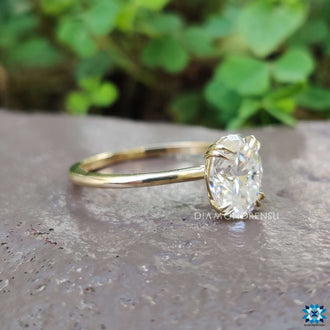 Moissanite oval ring with a unique handmade touch
