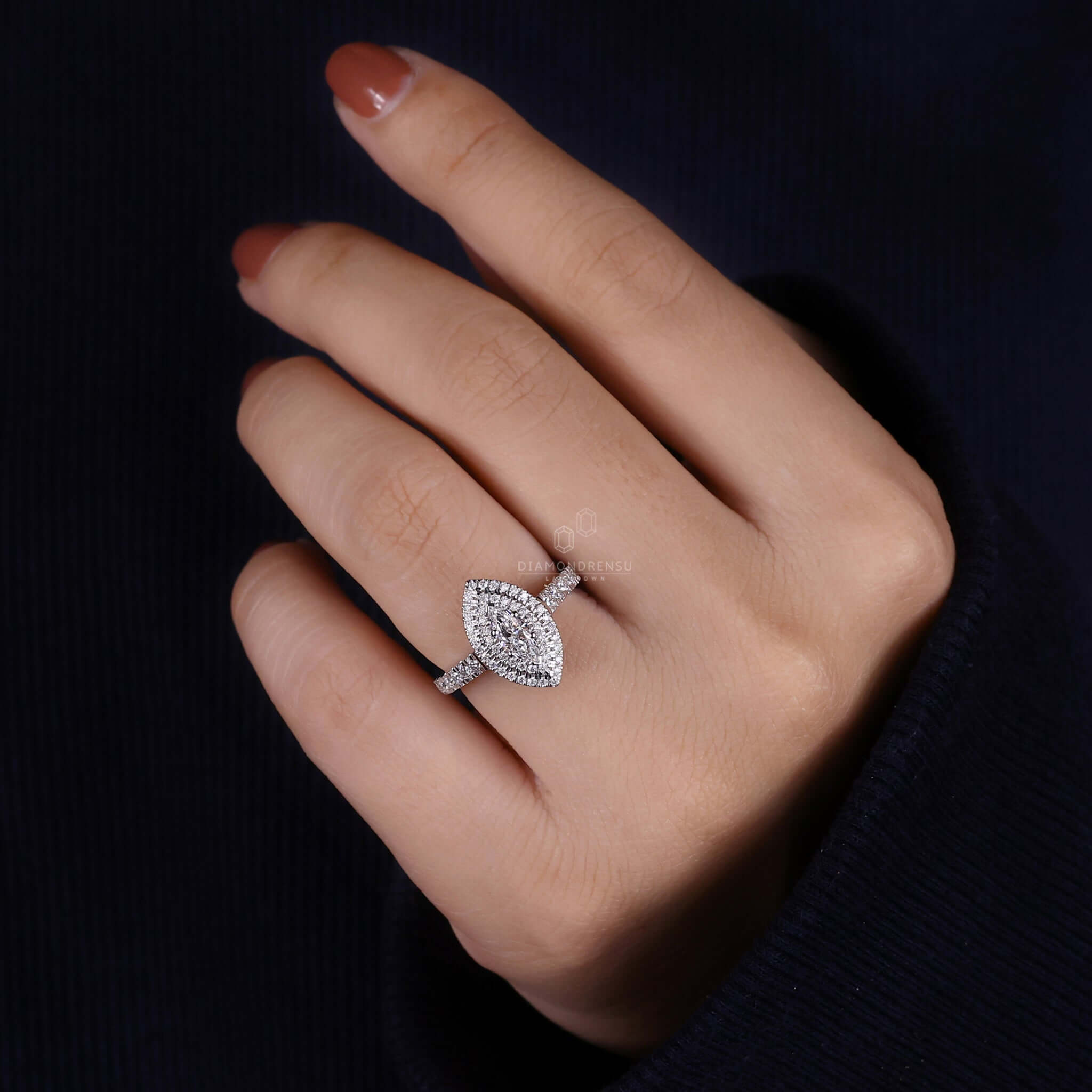 unique lab grown diamond engagement ring