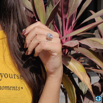 Exquisite elongated cushion bezel ring for everyday elegance.